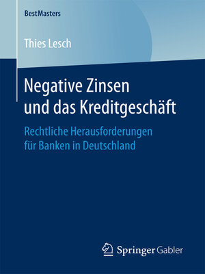 cover image of Negative Zinsen und das Kreditgeschäft